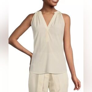 Antonio Melani Olivia Ridge Split V-Neck Sleeveless Blouse